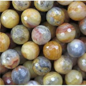 Crazy Lace Agate beads, faceted round, approx 6mm dia