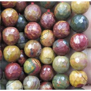 Picasso Creek Jasper Beads Multicolor Faceted Round, approx 10mm dia