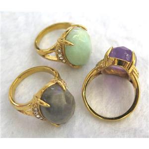 gemstone ring, freeform, approx 12-15mm