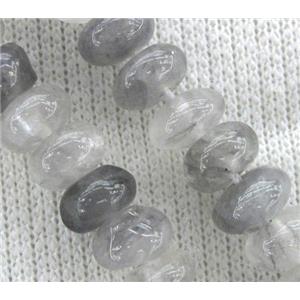 natural Cloudy Quartz Beads, rondelle, approx 8x16mm