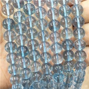 Ltblue Crystal Glass Beads Smooth Round, approx 8mm dia