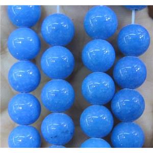 blue jade bead, round, stabile, approx 8mm dia, 48pcs per st