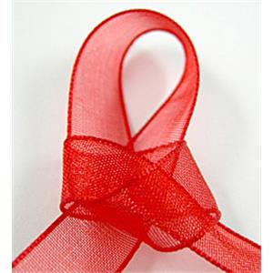 red Organza Ribbon Cord, 9mm wide