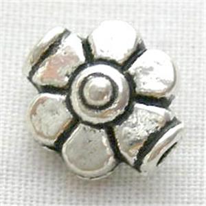 Tibetan Silver Flower Spacer Non-Nickel, 8.5mm diameter