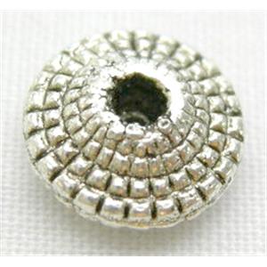 Tibetan Silver Charms Non-Nickel, 8.5mm diameter