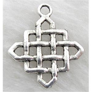 Chinese Knotting Pendant, Tibetan Silver non-nickel, 22x22mm