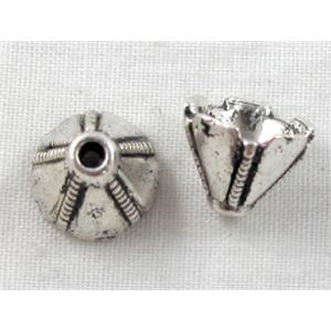 Tibetan Silver Caps Non-Nickel, 9mm dia, 7mm high