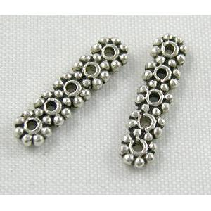 Tibetan Silver Spacer Bars Non-Nickel, 4.3x16.8mm,hole:1mm,5 holes