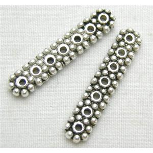 Tibetan Silver Spacer Non-Nickel, 4.8x22mm, 7 holes, hole:1mm