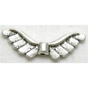 Tibetan Silver Angel Wings beads, 8.5x24mm