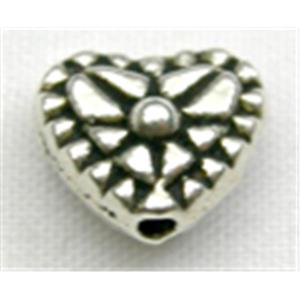 Tibetan Silver Heart Non-Nickel, 8mm wide