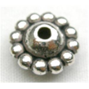 Tibetan Silver Spacers Non-Nickel, 9mm diameter