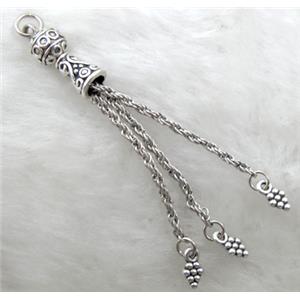 Tibetan Silver tassel pendant non-nickel, 70mm length