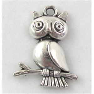 owl bird, Tibetan Silver pendant, Non-Nickel, 18x24mm