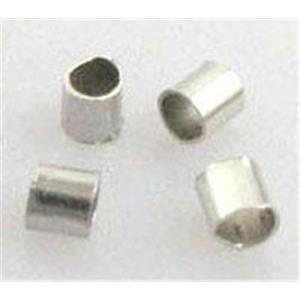 platinum plated jewelry findings crimp tubes, 2x2mm