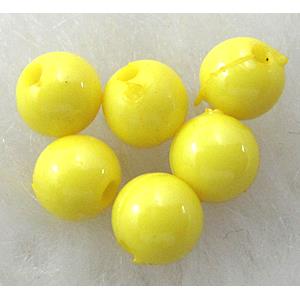 Plastic round Beads, Yellow, 10mm dia, approx 4000pcs