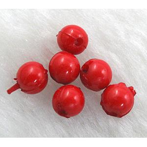 Plastic round Beads, Red, 8mm dia, approx 7200pcs