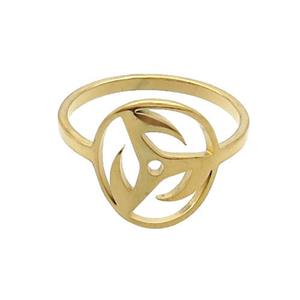 Stainless Steel Rings Gold Plated, approx 13-14mm, 18mm dia