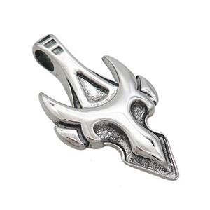 Stainless Steel Flame Charms Pendant Arrow Tauren Antique Silver, approx 22-40mm