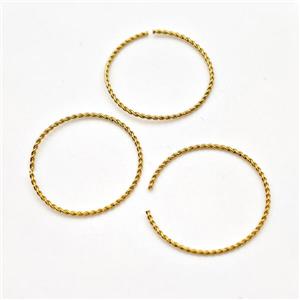 Stainless Steel Rings Gold Plated, approx 0.8mm thickness, 21mm dia