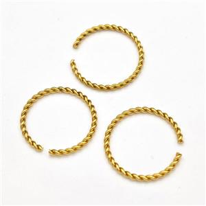 Stainless Steel Rings Gold Plated, approx 1.5mm thickness, 20mm dia