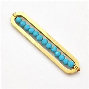 Stainless Steel Pendant With Blue Synthetic Turquoise Wire Wrapped, approx 6-30mm