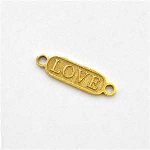 Stainless Steel LOVE Connector Gold Plated, approx 4-10mm