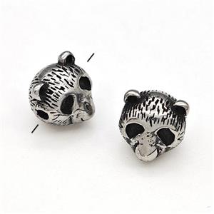 Stainless Steel Panda Bear Beads Antique Silver, approx 9mm