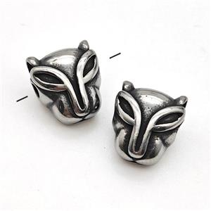 Stainless Steel Fox Beads Antique Silver, approx 11-12mm