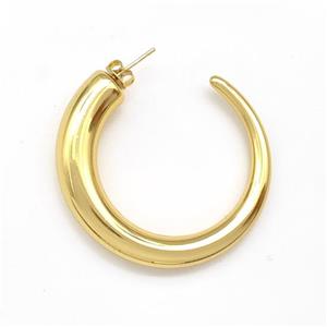 304 Stainless Steel Stud Earring Gold Plated, approx 3-9mm, 40mm
