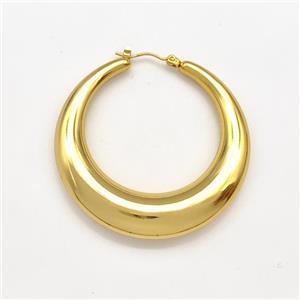 304 Stainless Steel Latchback Earring Gold Plated, approx 5-12mm, 50mm