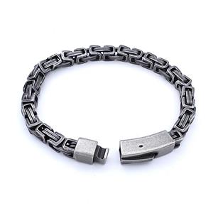 304 Stainless Steel Bracelet Antique Black, approx 8-30mm, 6.5mm, 18cm length