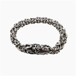 304 Stainless Steel Bracelet Snake Antique Silver, approx 13-35mm, 8mm, 18cm length