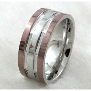 Stainless steel Ring, platinum plated, inside: 17.5mm dia