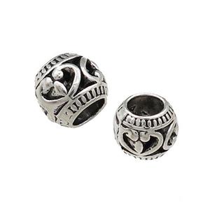 Tibetan Style Zinc Round Beads Large Hole Antique Silver, approx 8.5mm, 5mm hole