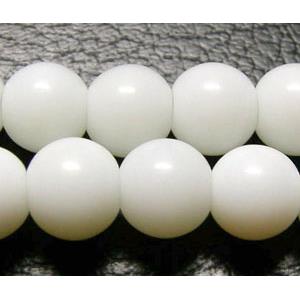 round Glass Beads, milk white, 6mm diameter, 150 beads per st.