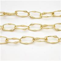 Copper Chain Gold Plated, approx 9-18mm